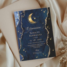 Quinceañera Celestial Estrellas de Medianoche Luna