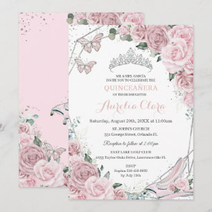 Invitación Quinceañera Cenicienta Princesa Polvoriento Rosa F