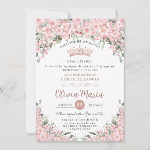 Invitación Quinceañera cerezos Rosa Dama