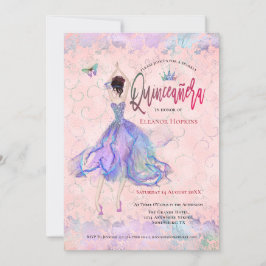 Invitación Quinceanera Chica irlandés de danza rosa Rubor