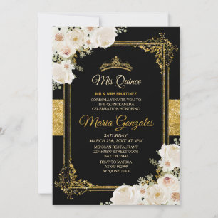 Invitación Quinceanera Chica mexicana blanca 15 cumpleaños