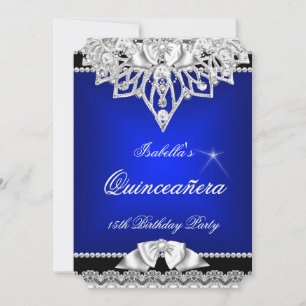 Invitación Quinceanera Chica Royal Blue 15