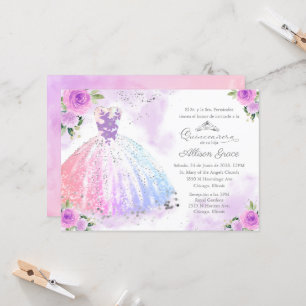 Invitación Quinceanera Colores Pastel Español