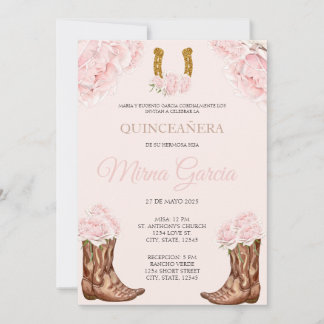 Invitación quinceanera con tema de la Charra occid