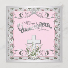 Invitación Quinceañera Cruz Rosa