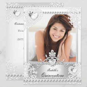 Invitación Quinceañera Cumpleaños 15 Aniversario Corazones Bl
