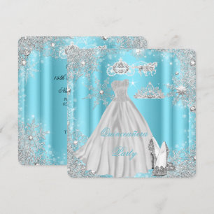Invitación Quinceañera Cumpleaños 15 Cenicienta Fiesta Azul