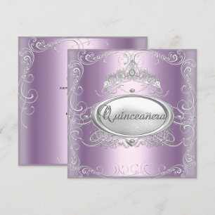 Invitación Quinceañera Cumpleaños 15 Lilac Rosa Estrella Plat