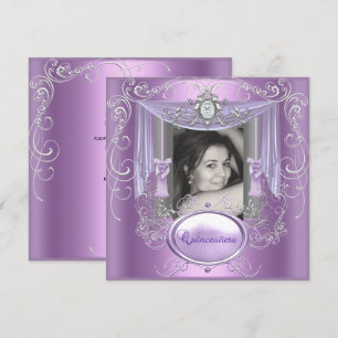 Invitación Quinceañera Cumpleaños 15 Lilac Rosa Estrella Plat