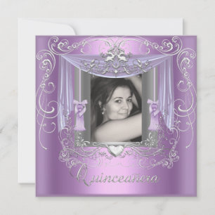Invitación Quinceañera Cumpleaños 15 Lilac Rosa Estrella Plat