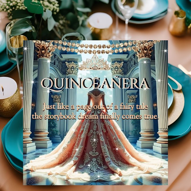 Invitación Quinceañera Cumpleaños 15 Palacio Melocotón Turque (Subido por el creador)