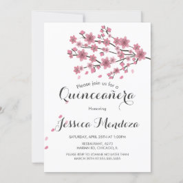 Invitación Quinceañera Cumpleaños 16 Cerezo Flor de Cerezo