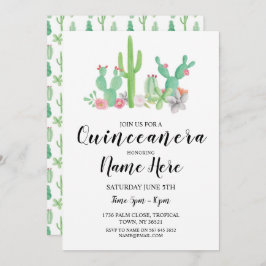 Invitación Quinceañera Cumpleaños fiesta Cactus Cacti Invite