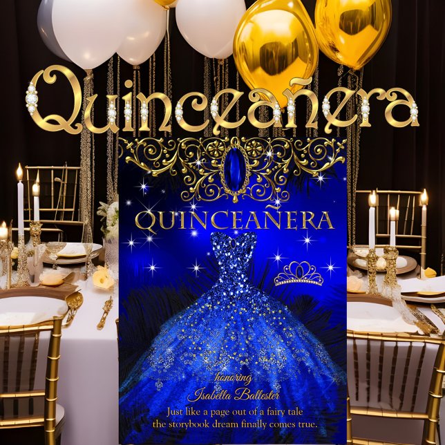 Invitación Quinceanera Cumpleaños Royal Blue Feather Tiara Go (Subido por el creador)