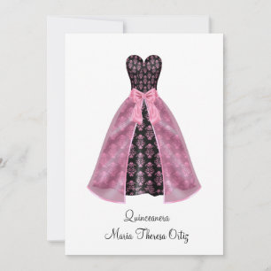 Invitación Quinceanera Dámpara Rosa 15º Fiesta