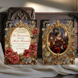 Invitación Quinceañera Dark Fantasía Gótica Romántica Foto