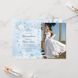 Invitación Quinceanera de Blue Winter Wonderland