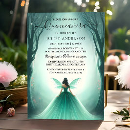 Invitación Quinceanera de bosque encantado de dos especies na
