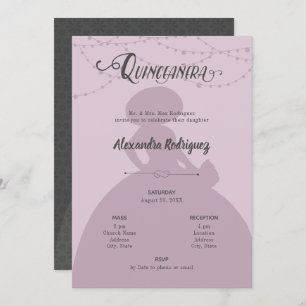Invitación Quinceanera de chicharrones de ciruela y acero