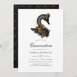 Invitación Quinceañera de cisne negro