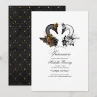 Quinceañera de cisnes negros y blancos