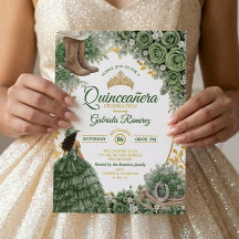 Quinceañera de Country Western con rosas verdes es