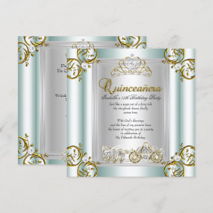 Invitación Quinceañera de Cuento de Hadas Cumpleaños 15 Azul 