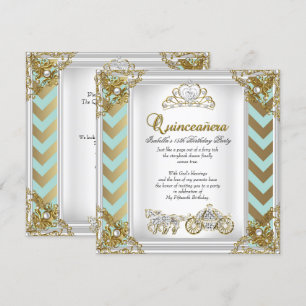 Invitación Quinceañera de Cuento de Hadas Cumpleaños 15 Mint 