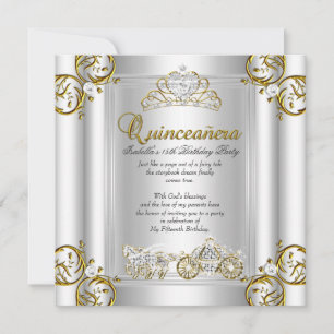 Invitación Quinceañera de Cuento de Hadas Cumpleaños 15 Oro P