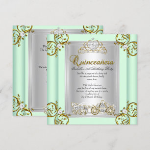 Invitación Quinceañera de Cuento de Hadas Cumpleaños 15 Verde