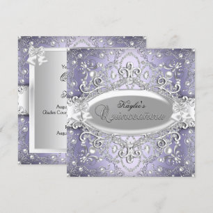 Invitación Quinceañera de Damasco Perla Plateado y