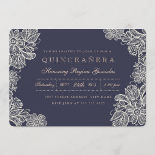 Invitación Quinceañera de encaje vintage