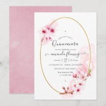 Quinceañera de flor de cerezo rosa de primavera