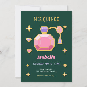 Invitación Quinceañera de Frasco de Perfume con Br