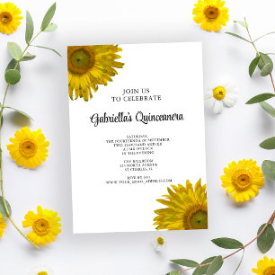 Invitación Quinceanera de girasol amarillo