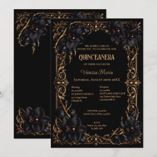Invitación Quinceañera de Halloween Gótico de Orqu