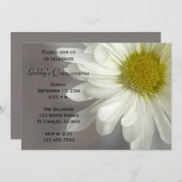 Invitación Quinceanera de la margarita blanca suav