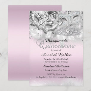 Invitación Quinceanera de la máscara de la espuma 