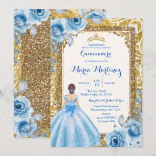 Invitación Quinceanera de la Princesa Oro y el Ros