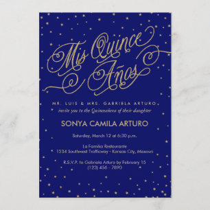 Invitación Quinceañera de las Estrellas Nocturnas 