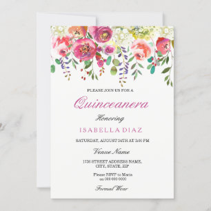 Invitación Quinceanera de las flores de primavera 