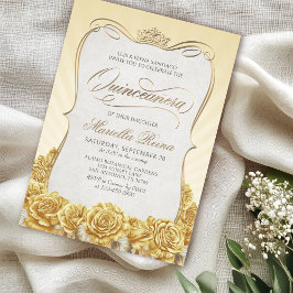 Invitación Quinceañera de oro amarillo