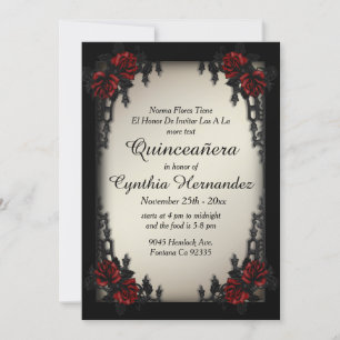 Invitación Quinceañera de oro antiguo del Barrio Francés Góti