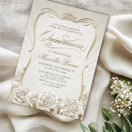 Invitación Quinceañera de oro blanco