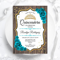 Quinceanera de oro blanco Verde azulado de madera 