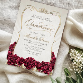 Invitación Quinceañera de oro rojo