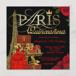 Invitación Quinceañera de París