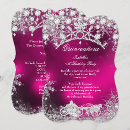 Invitación Quinceañera de plata rosa 15 Invierno Mágico