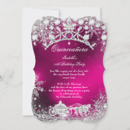 Invitación Quinceanera de plata rosa Quinceanera 15th Winter 
