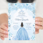 Invitación Quinceanera de Princesa de Invierno Azu<br><div class="desc">Invitación Quinceanera de Princesa de Invierno Azul suave</div>